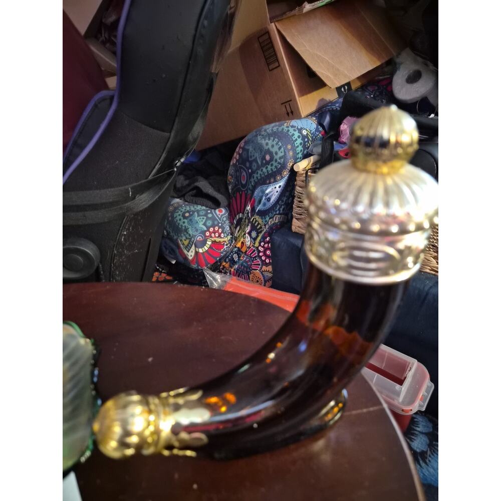 Avon Amber Viking Horn Empty Men’s Original Shave Lotion Glass Figurine Bottle